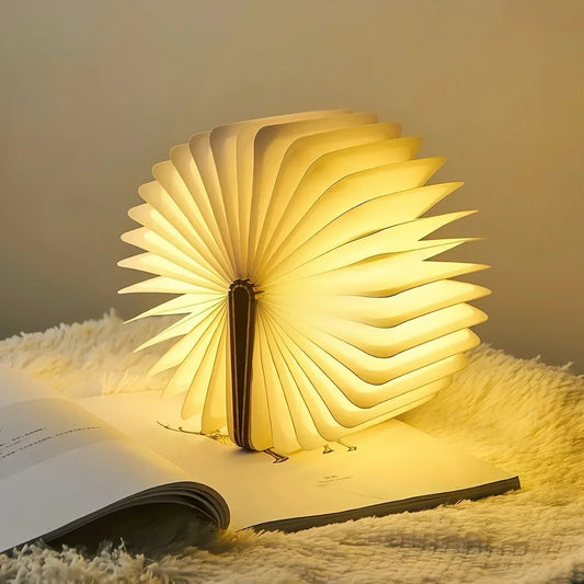 3D Folding Creative Wooden Book LED Light